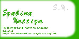 szabina mattiza business card